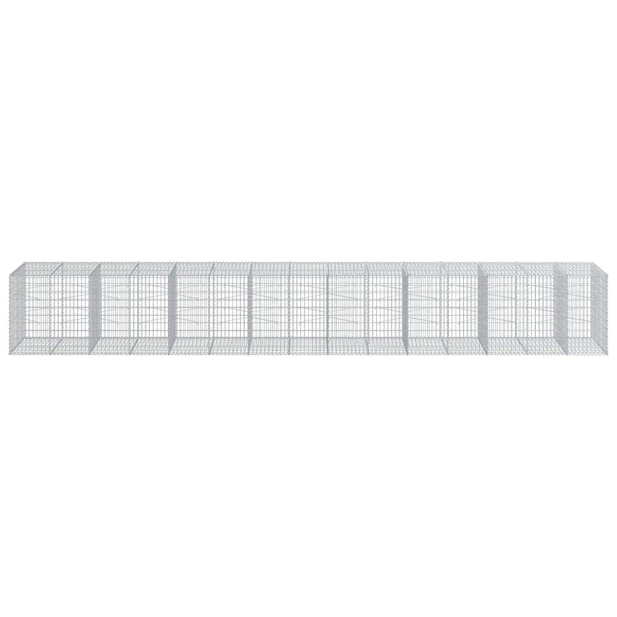 vidaXL Συρματοκιβώτιο με Κάλυμμα 750x100x100εκ από Γαλβανισμένο Χάλυβα