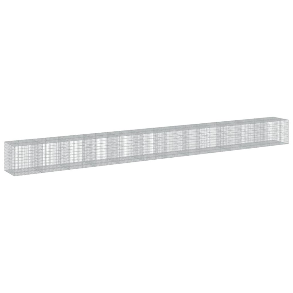 vidaXL Συρματοκιβώτιο με Κάλυμμα 1200x100x100 εκ Γαλβανισμένο Χάλυβα
