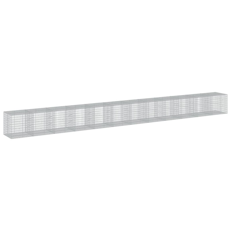 vidaXL Συρματοκιβώτιο με Κάλυμμα 1200x100x100 εκ Γαλβανισμένο Χάλυβα