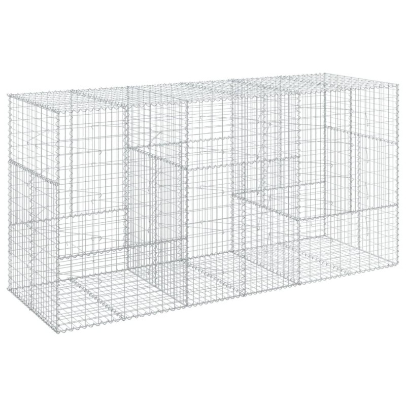 vidaXL Συρματοκιβώτιο με Κάλυμμα 300x100x150εκ από Γαλβανισμένο Χάλυβα