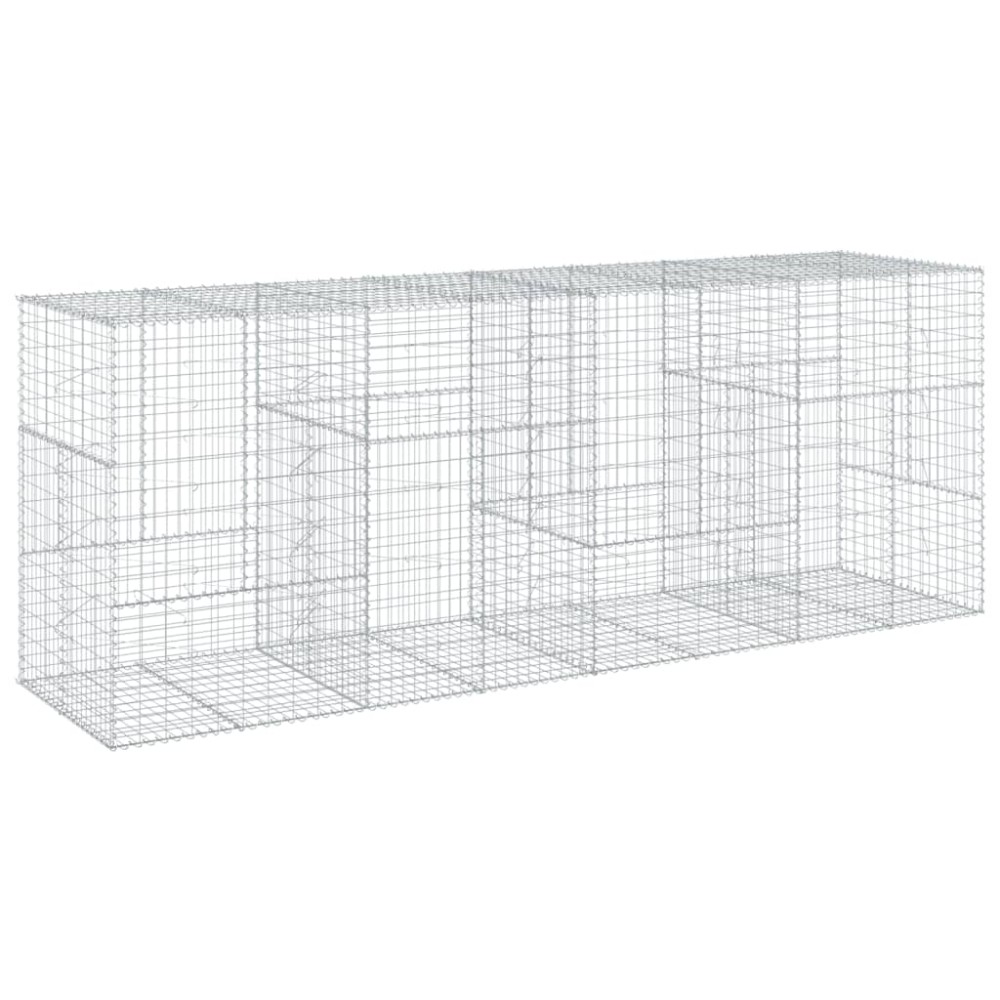 vidaXL Συρματοκιβώτιο με Κάλυμμα 400x100x150εκ από Γαλβανισμένο Χάλυβα
