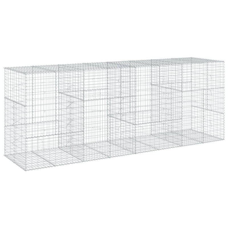 vidaXL Συρματοκιβώτιο με Κάλυμμα 400x100x150εκ από Γαλβανισμένο Χάλυβα