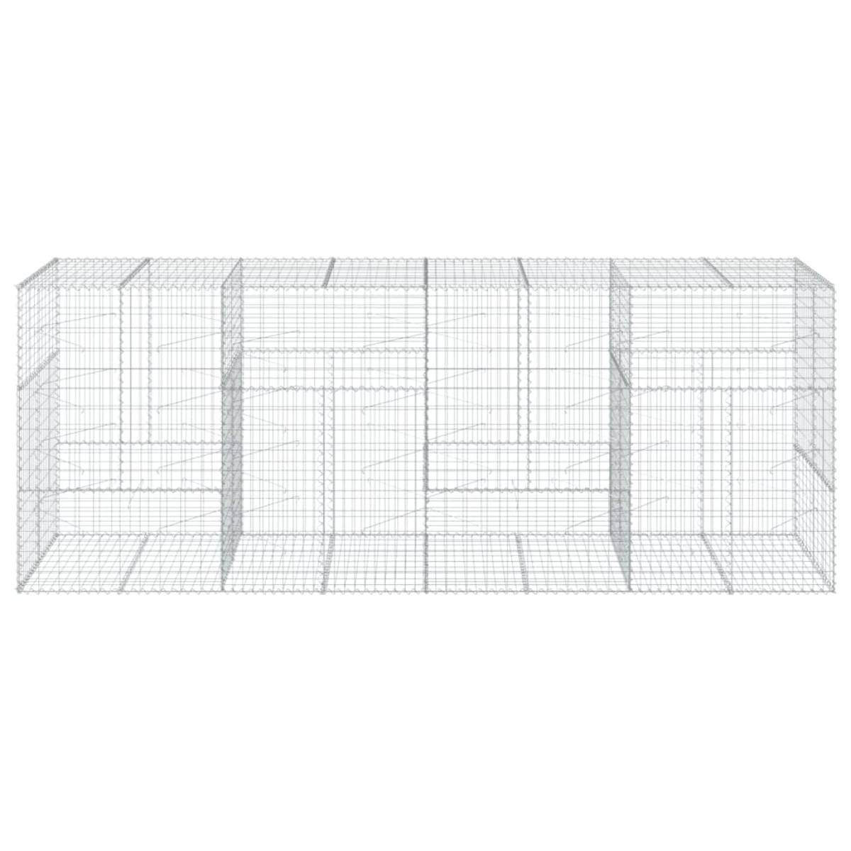 vidaXL Συρματοκιβώτιο με Κάλυμμα 400x100x150εκ από Γαλβανισμένο Χάλυβα