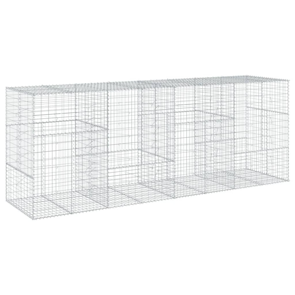 vidaXL Συρματοκιβώτιο με Κάλυμμα 400x100x150εκ από Γαλβανισμένο Χάλυβα