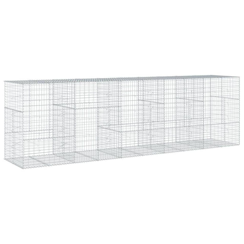 vidaXL Συρματοκιβώτιο με Κάλυμμα 500x100x150εκ από Γαλβανισμένο Χάλυβα