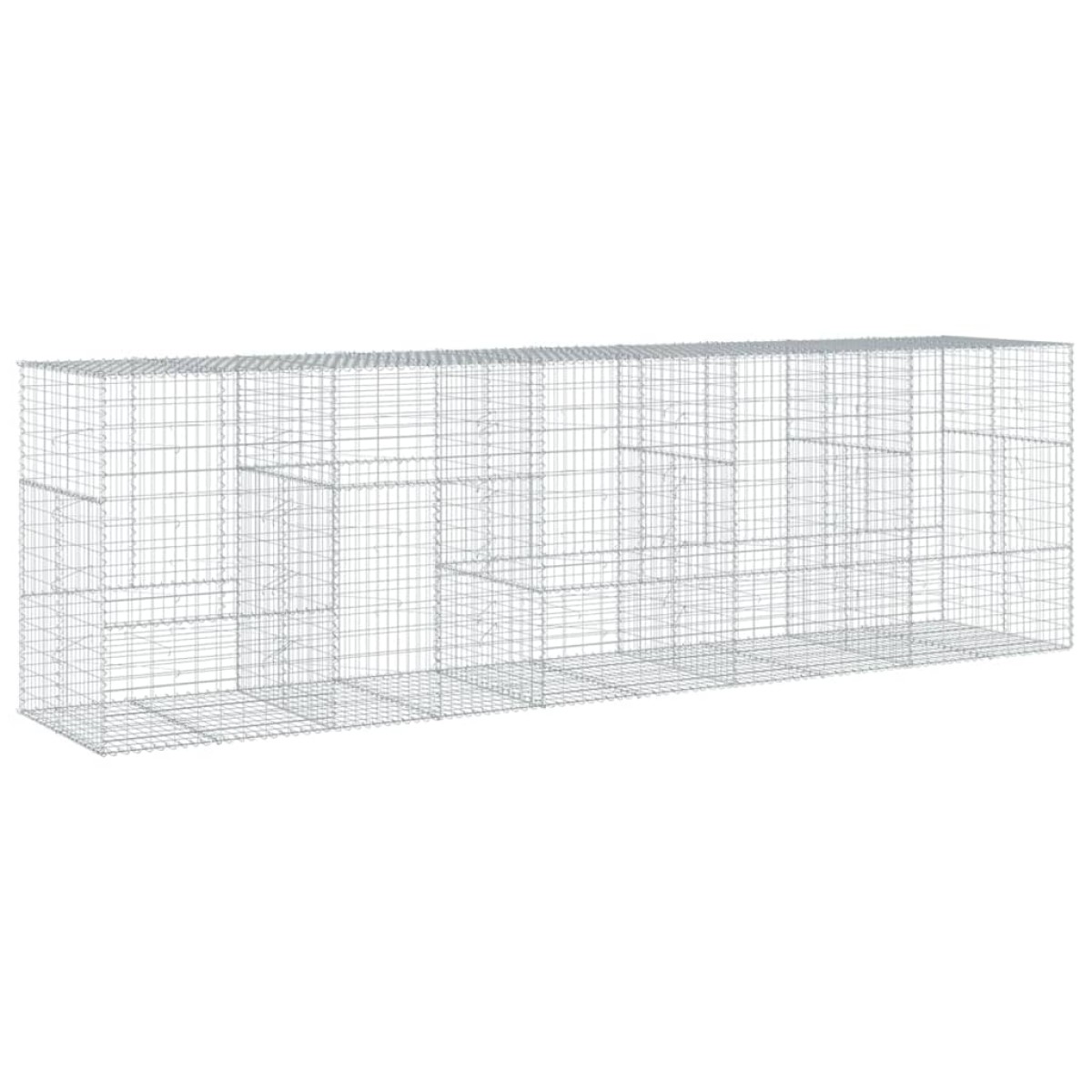 vidaXL Συρματοκιβώτιο με Κάλυμμα 500x100x150εκ από Γαλβανισμένο Χάλυβα