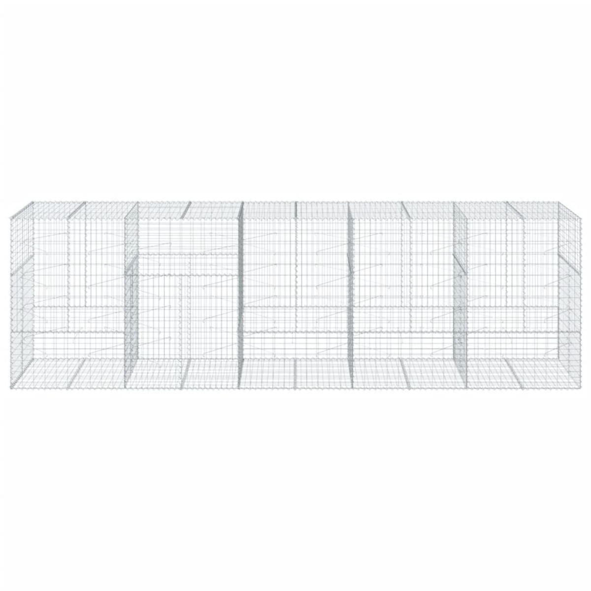 vidaXL Συρματοκιβώτιο με Κάλυμμα 500x100x150εκ από Γαλβανισμένο Χάλυβα