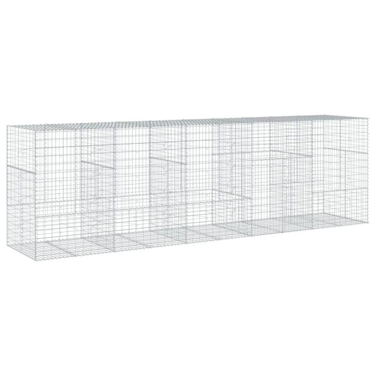 vidaXL Συρματοκιβώτιο με Κάλυμμα 500x100x150εκ από Γαλβανισμένο Χάλυβα