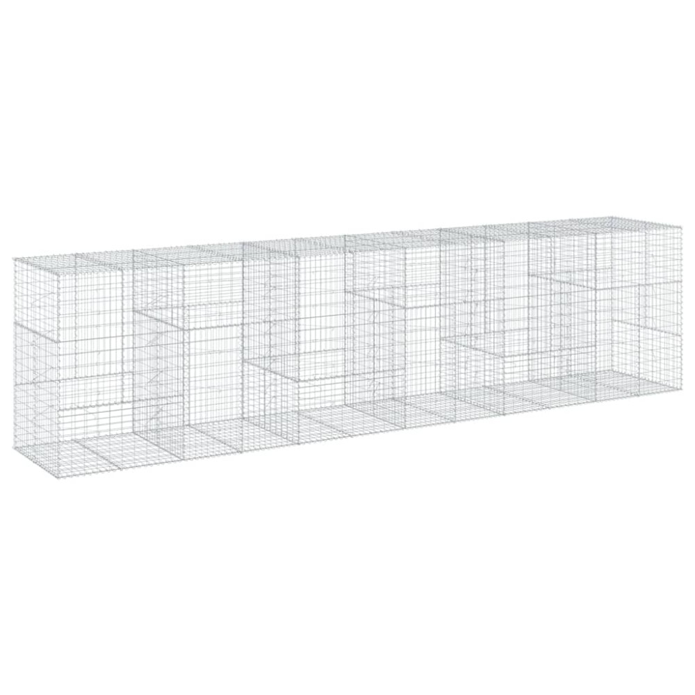 vidaXL Συρματοκιβώτιο με Κάλυμμα 600x100x150 εκ. Γαλβανισμένο Χάλυβα