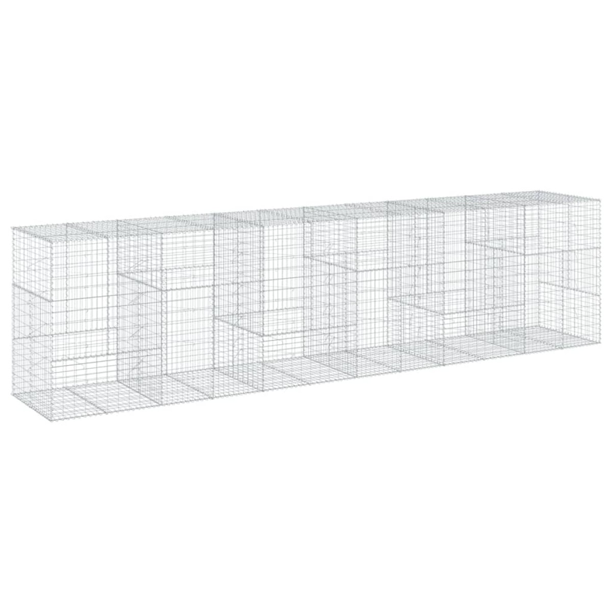 vidaXL Συρματοκιβώτιο με Κάλυμμα 600x100x150 εκ. Γαλβανισμένο Χάλυβα