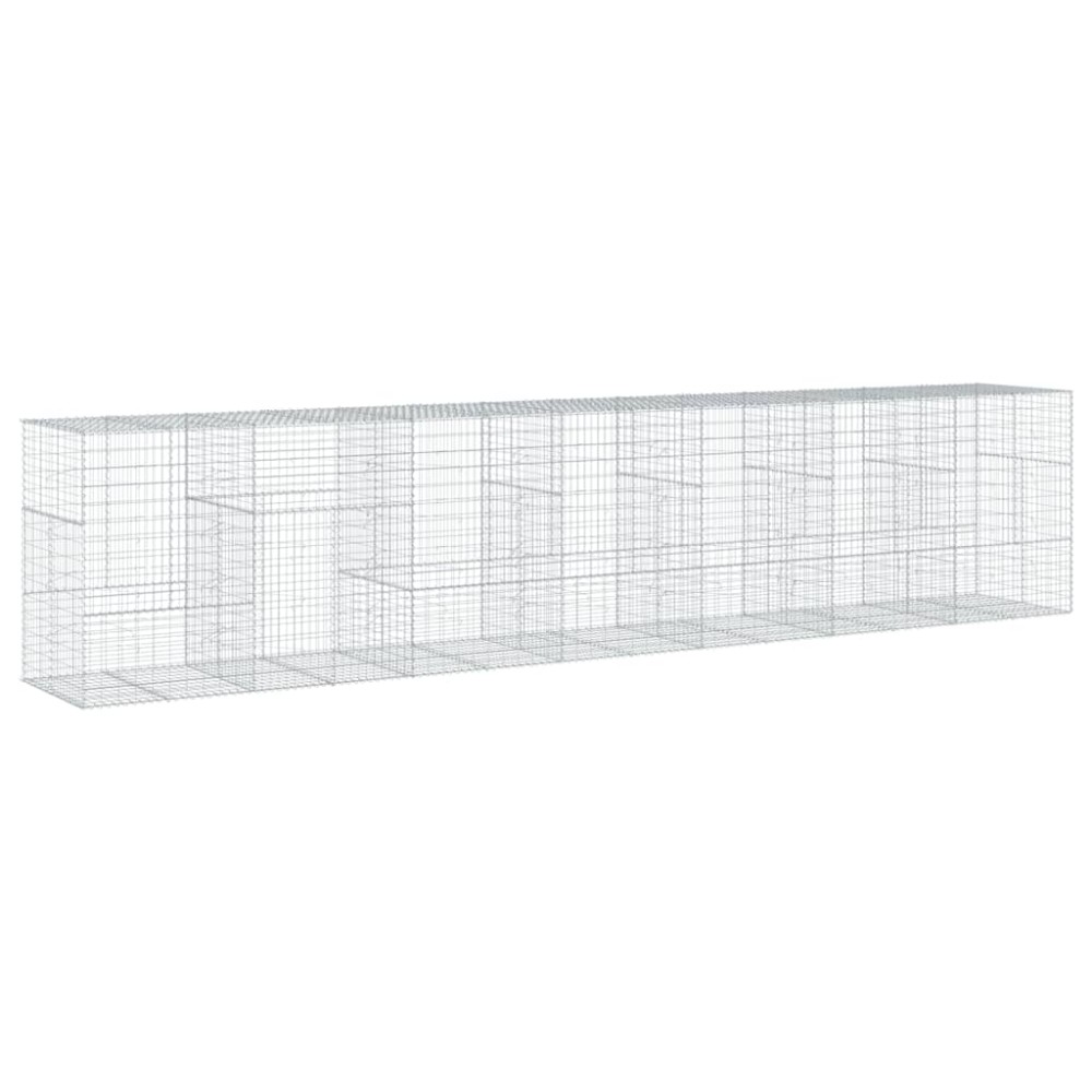 vidaXL Συρματοκιβώτιο με Κάλυμμα 700x100x150εκ από Γαλβανισμένο Χάλυβα