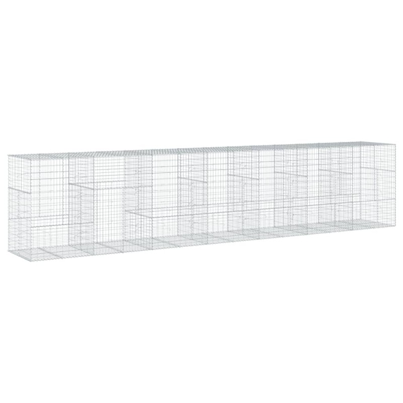 vidaXL Συρματοκιβώτιο με Κάλυμμα 700x100x150εκ από Γαλβανισμένο Χάλυβα