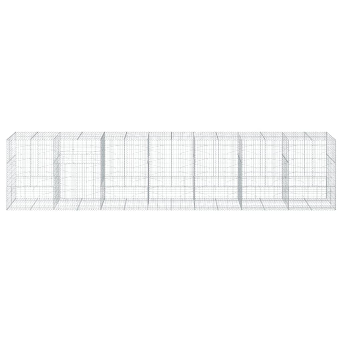 vidaXL Συρματοκιβώτιο με Κάλυμμα 700x100x150εκ από Γαλβανισμένο Χάλυβα