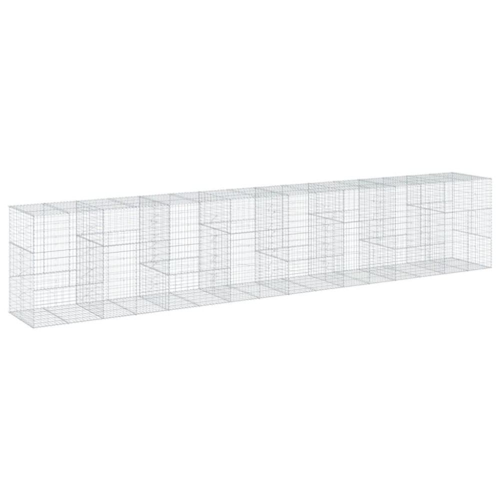 vidaXL Συρματοκιβώτιο με Κάλυμμα 800x100x150εκ από Γαλβανισμένο Χάλυβα