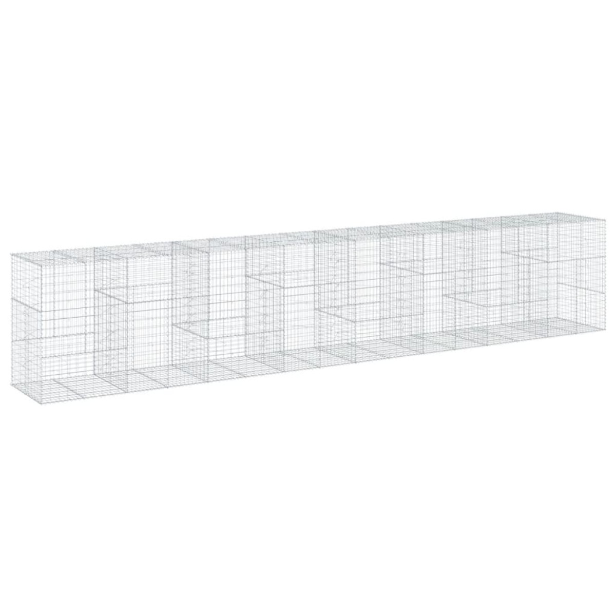 vidaXL Συρματοκιβώτιο με Κάλυμμα 800x100x150εκ από Γαλβανισμένο Χάλυβα