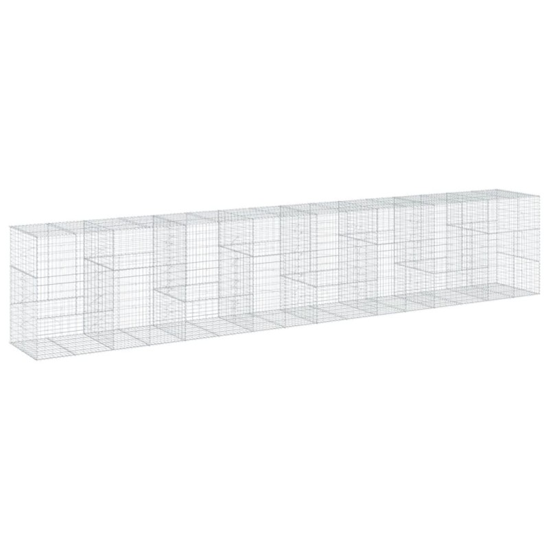 vidaXL Συρματοκιβώτιο με Κάλυμμα 800x100x150εκ από Γαλβανισμένο Χάλυβα