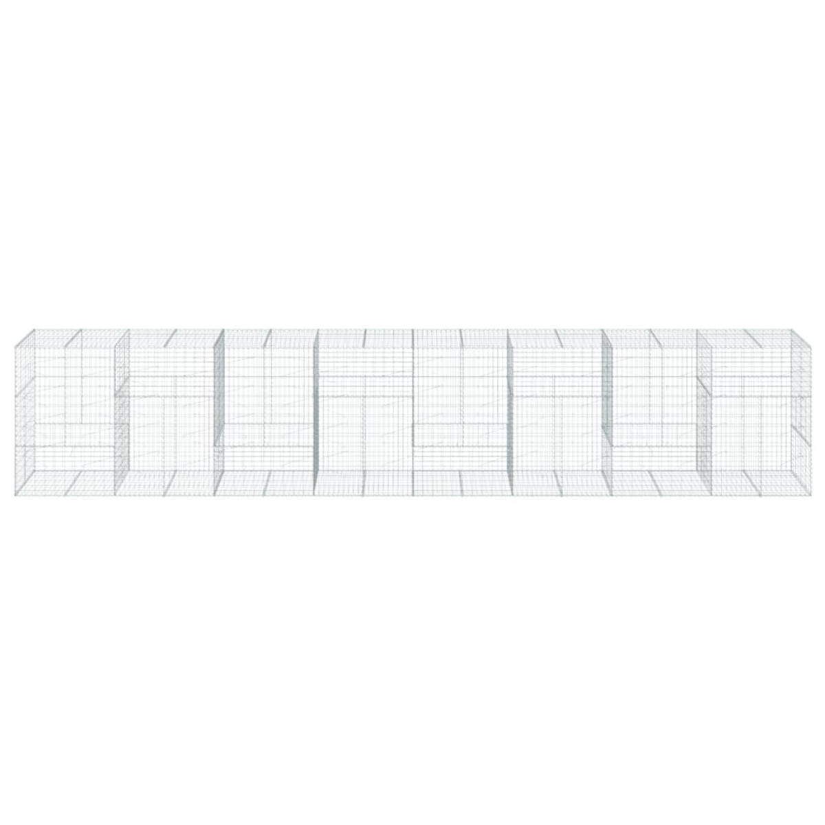 vidaXL Συρματοκιβώτιο με Κάλυμμα 800x100x150εκ από Γαλβανισμένο Χάλυβα