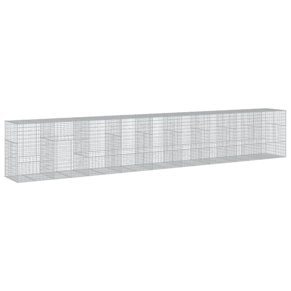 vidaXL Συρματοκιβώτιο με Κάλυμμα 900x100x150εκ από Γαλβανισμένο Χάλυβα