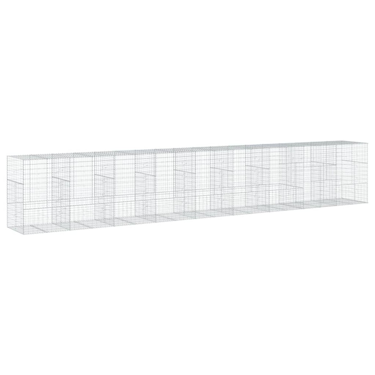 vidaXL Συρματοκιβώτιο με Κάλυμμα 900x100x150εκ από Γαλβανισμένο Χάλυβα