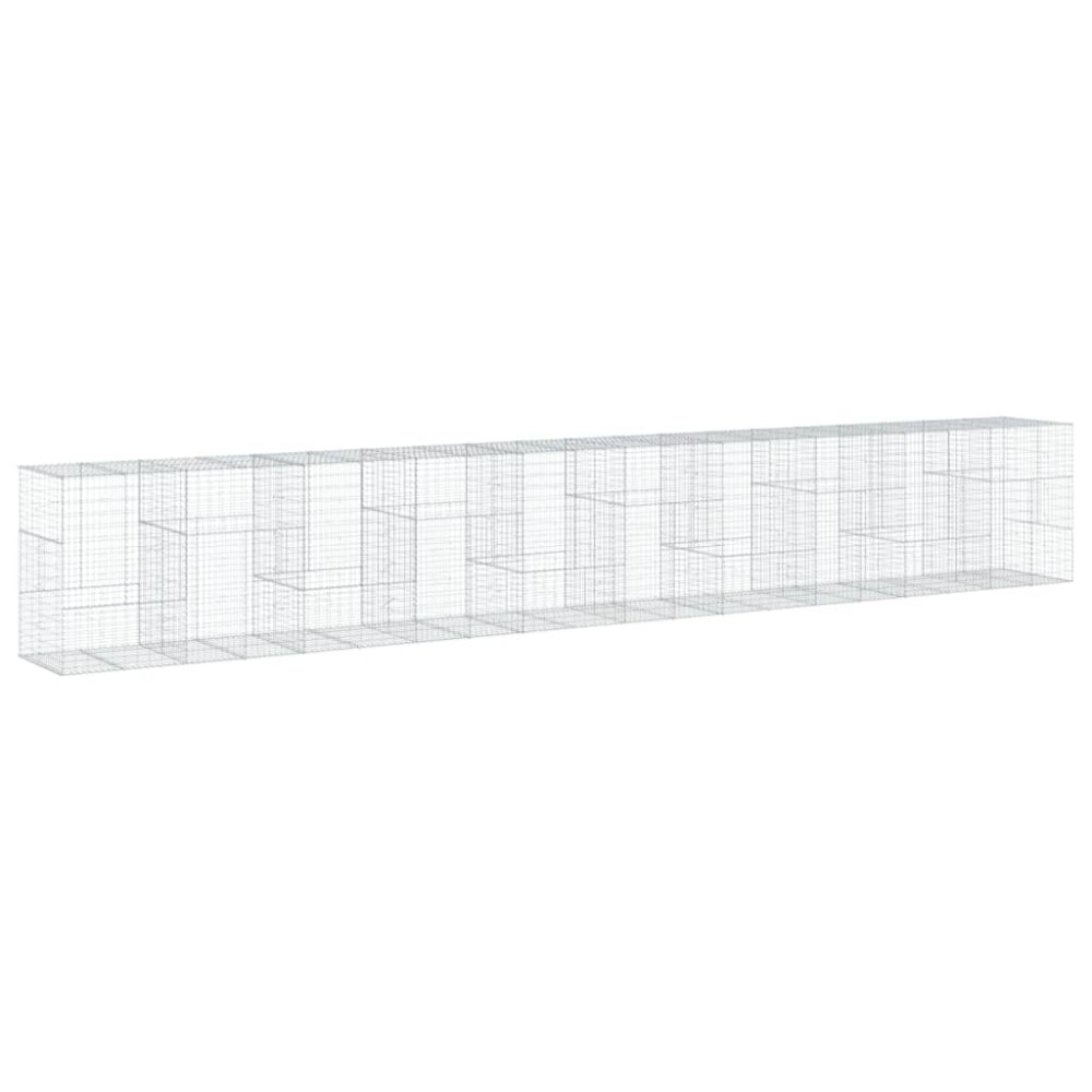 vidaXL Συρματοκιβώτιο με Κάλυμμα 1000x100x150 εκ. Γαλβανισμένο Χάλυβα