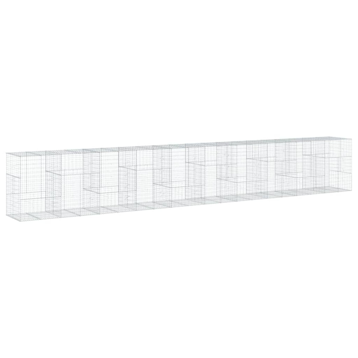 vidaXL Συρματοκιβώτιο με Κάλυμμα 1000x100x150 εκ. Γαλβανισμένο Χάλυβα