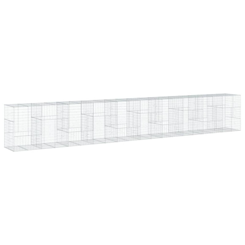 vidaXL Συρματοκιβώτιο με Κάλυμμα 1000x100x150 εκ. Γαλβανισμένο Χάλυβα