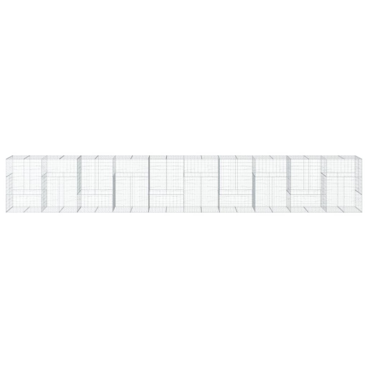 vidaXL Συρματοκιβώτιο με Κάλυμμα 1000x100x150 εκ. Γαλβανισμένο Χάλυβα