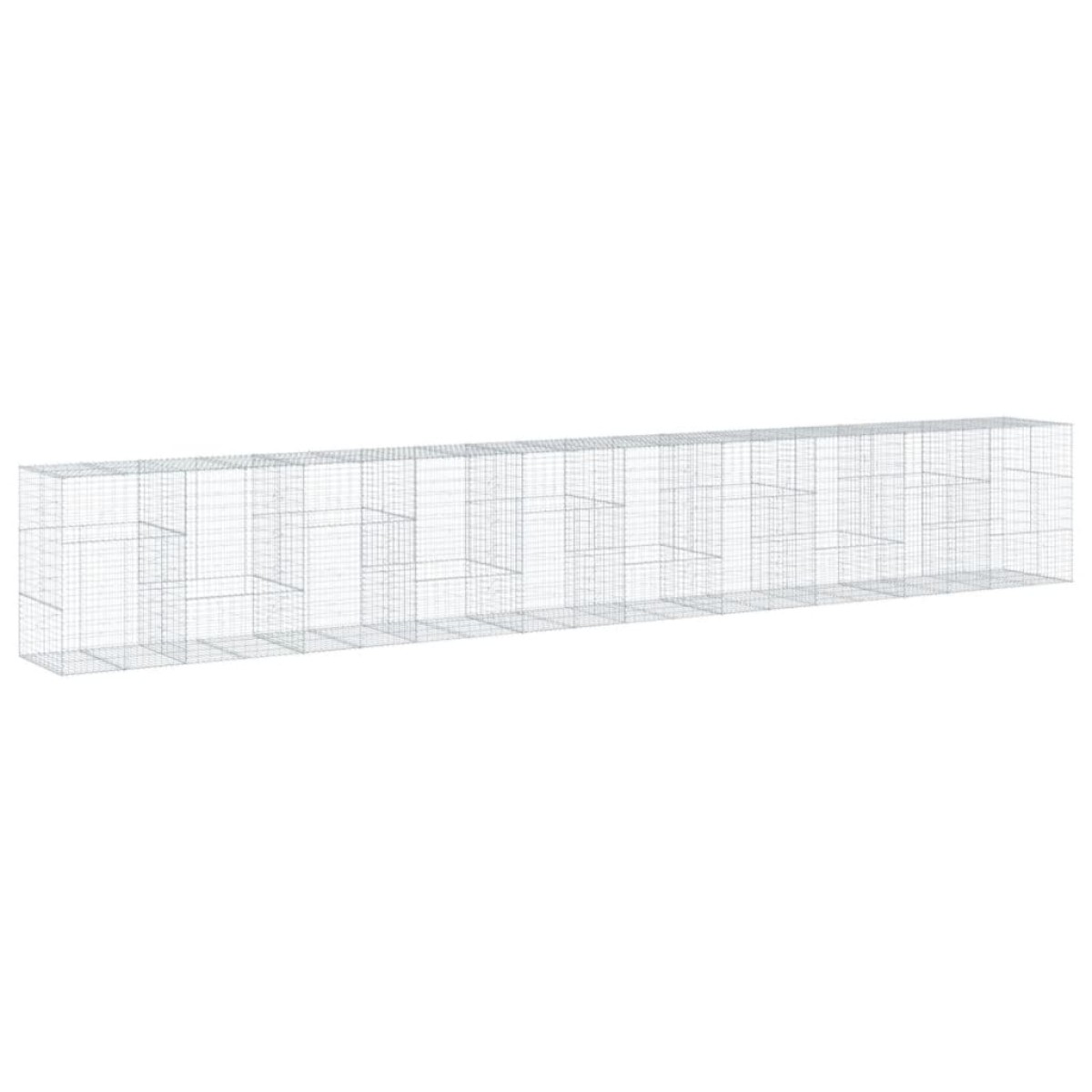vidaXL Συρματοκιβώτιο με Κάλυμμα 1000x100x150 εκ. Γαλβανισμένο Χάλυβα