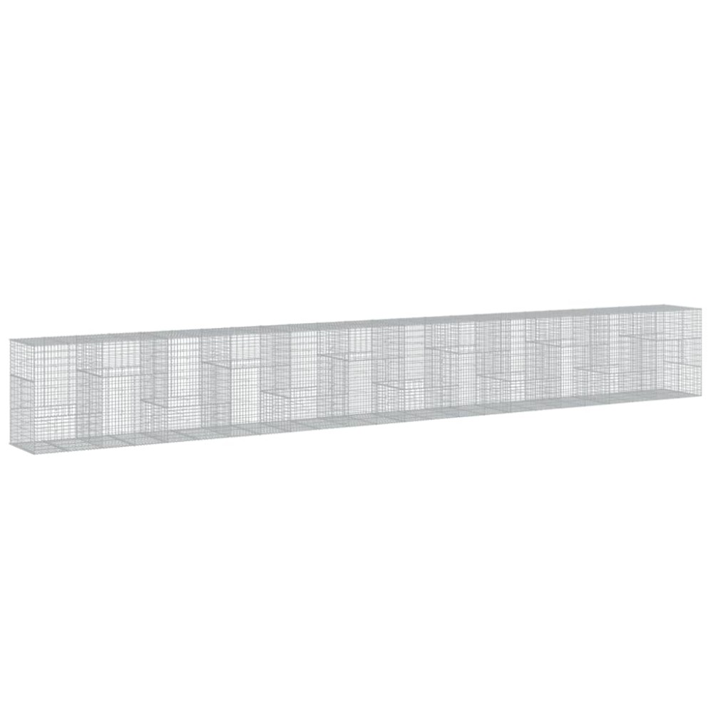 vidaXL Συρματοκιβώτιο με Κάλυμμα 1200x100x150 εκ. Γαλβανισμένο Χάλυβα