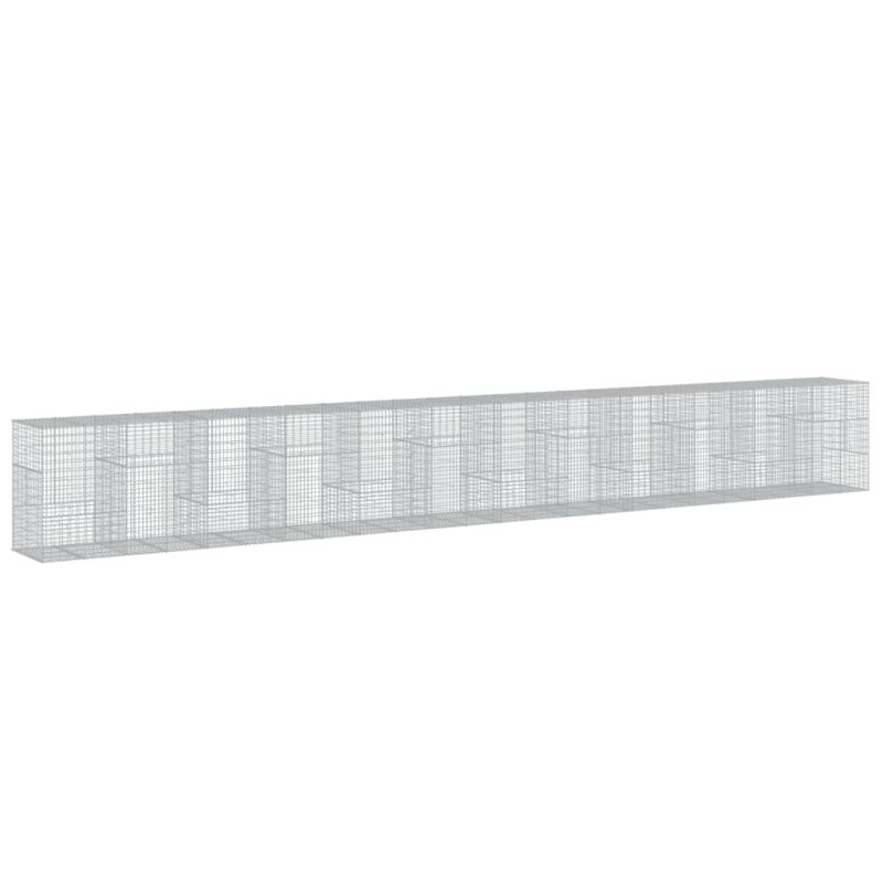 vidaXL Συρματοκιβώτιο με Κάλυμμα 1200x100x150 εκ. Γαλβανισμένο Χάλυβα