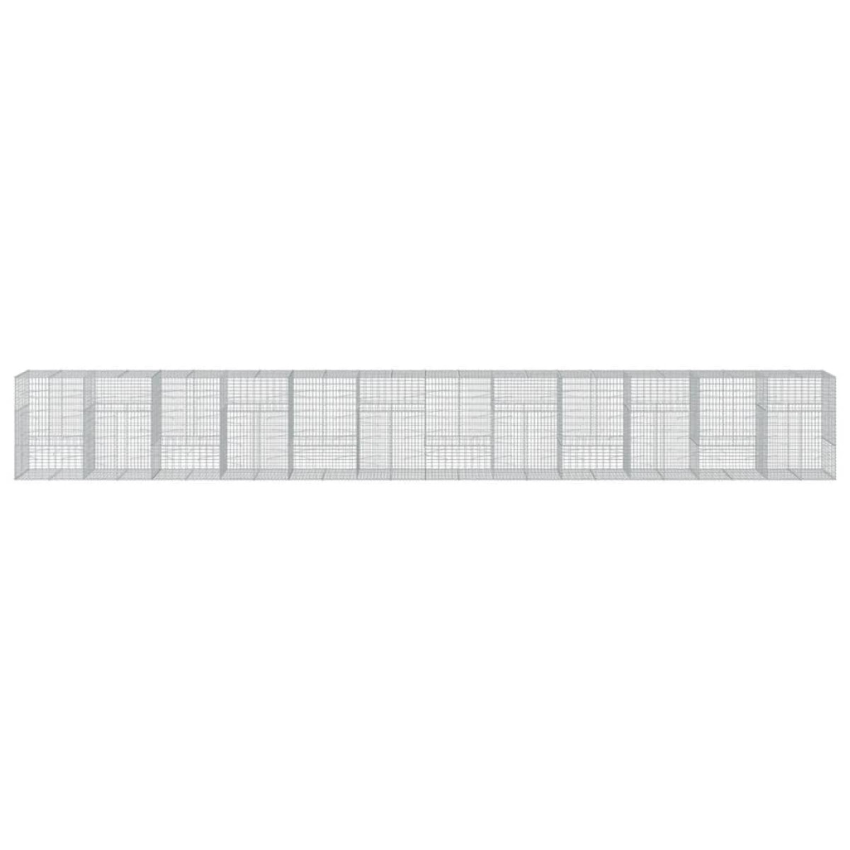 vidaXL Συρματοκιβώτιο με Κάλυμμα 1200x100x150 εκ. Γαλβανισμένο Χάλυβα