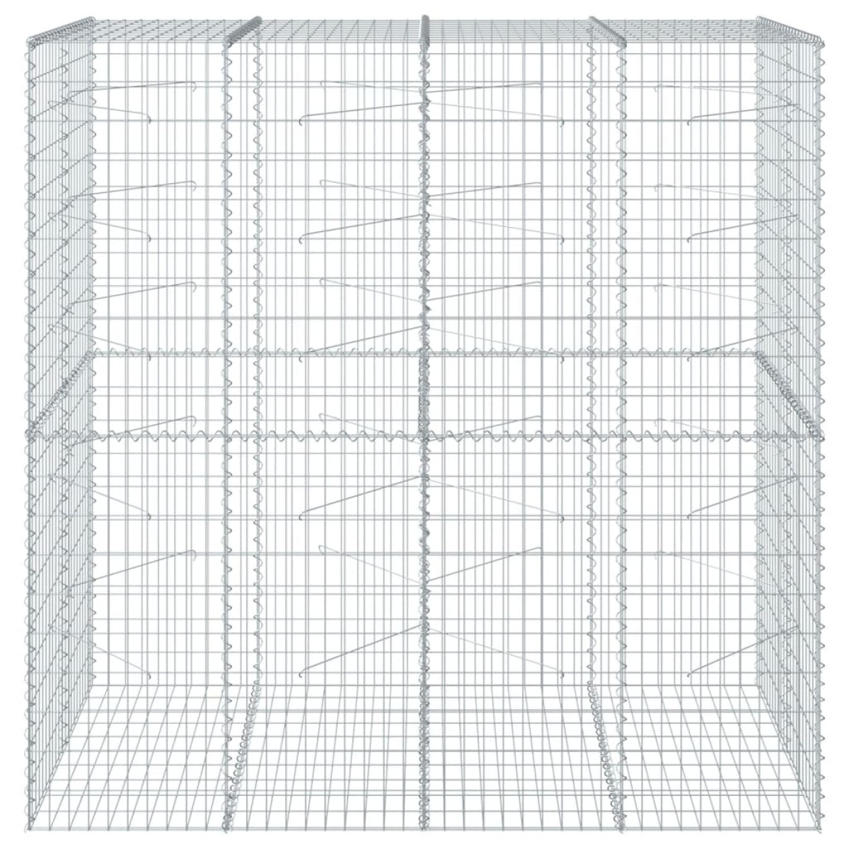 vidaXL Συρματοκιβώτιο με Κάλυμμα 200x100x200εκ από Γαλβανισμένο Χάλυβα