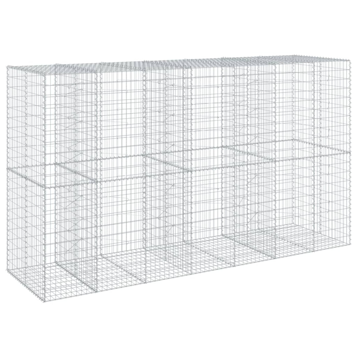 vidaXL Συρματοκιβώτιο με Κάλυμμα 350x100x200εκ από Γαλβανισμένο Χάλυβα