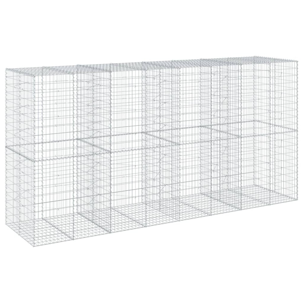 vidaXL Συρματοκιβώτιο με Κάλυμμα 400x100x200εκ από Γαλβανισμένο Χάλυβα