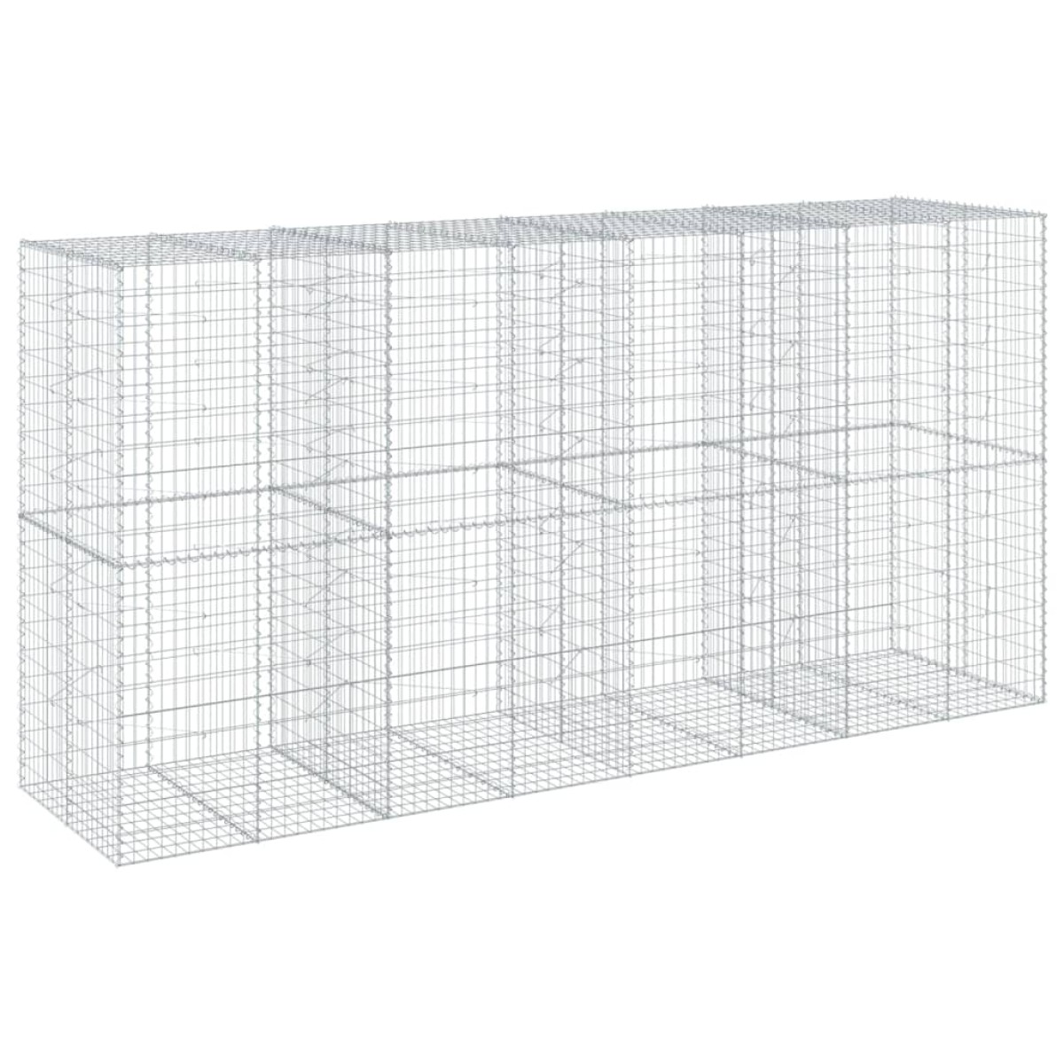 vidaXL Συρματοκιβώτιο με Κάλυμμα 400x100x200εκ από Γαλβανισμένο Χάλυβα