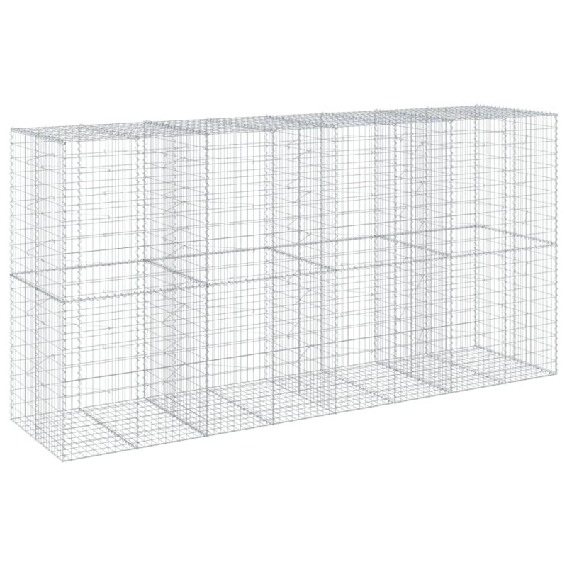 vidaXL Συρματοκιβώτιο με Κάλυμμα 400x100x200εκ από Γαλβανισμένο Χάλυβα