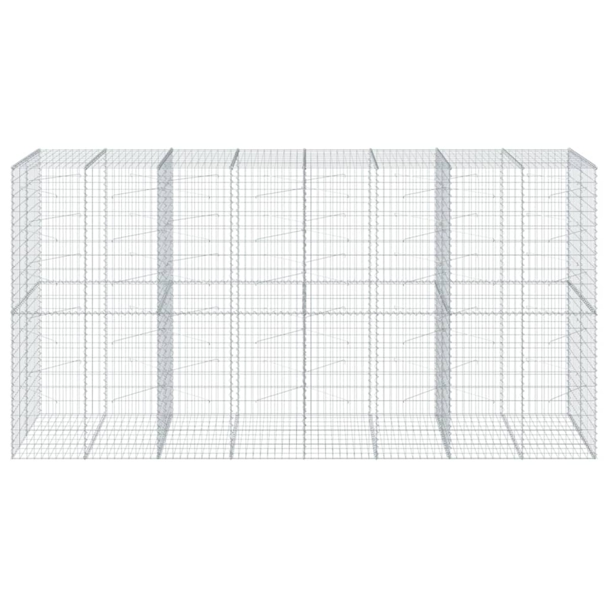 vidaXL Συρματοκιβώτιο με Κάλυμμα 400x100x200εκ από Γαλβανισμένο Χάλυβα