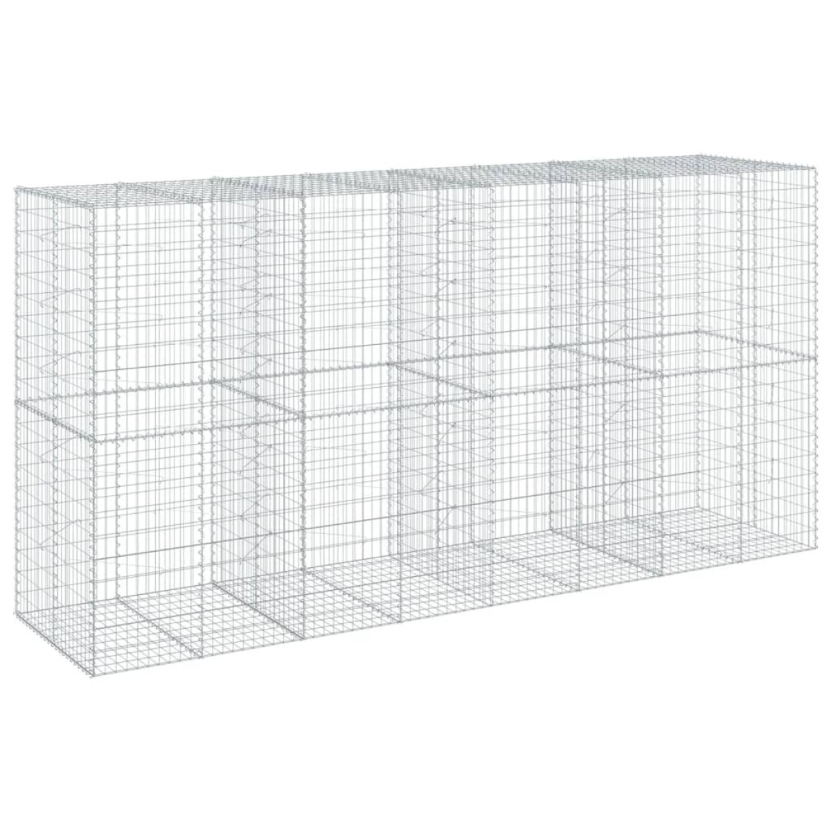 vidaXL Συρματοκιβώτιο με Κάλυμμα 400x100x200εκ από Γαλβανισμένο Χάλυβα