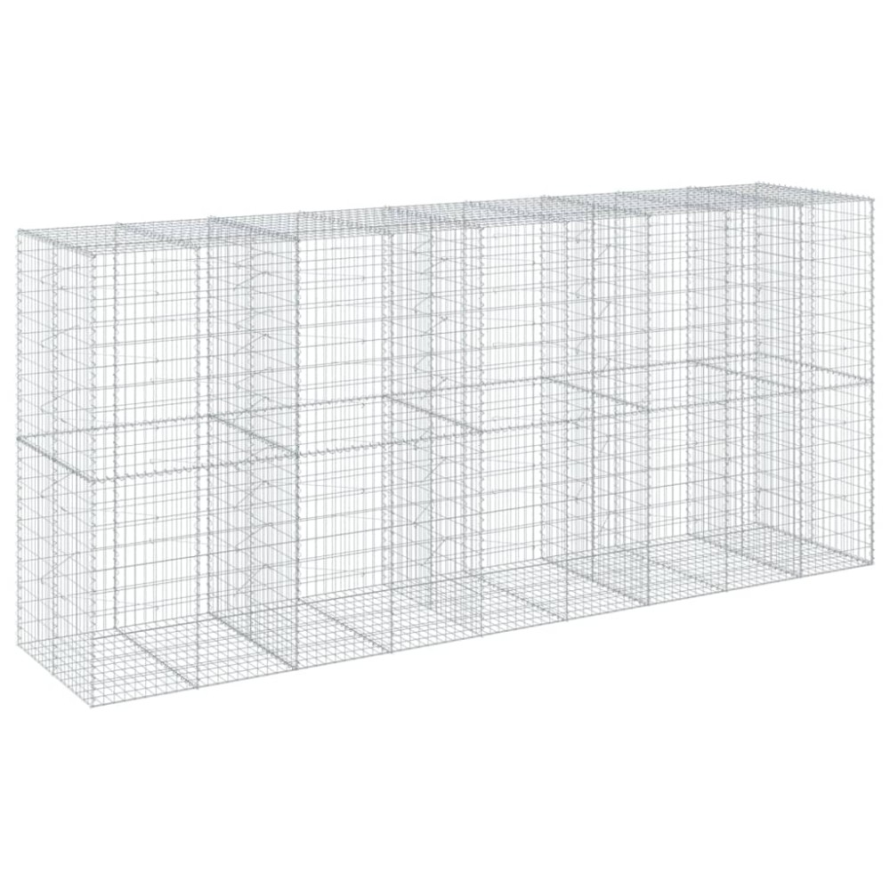 vidaXL Συρματοκιβώτιο με Κάλυμμα 450x100x200εκ από Γαλβανισμένο Χάλυβα