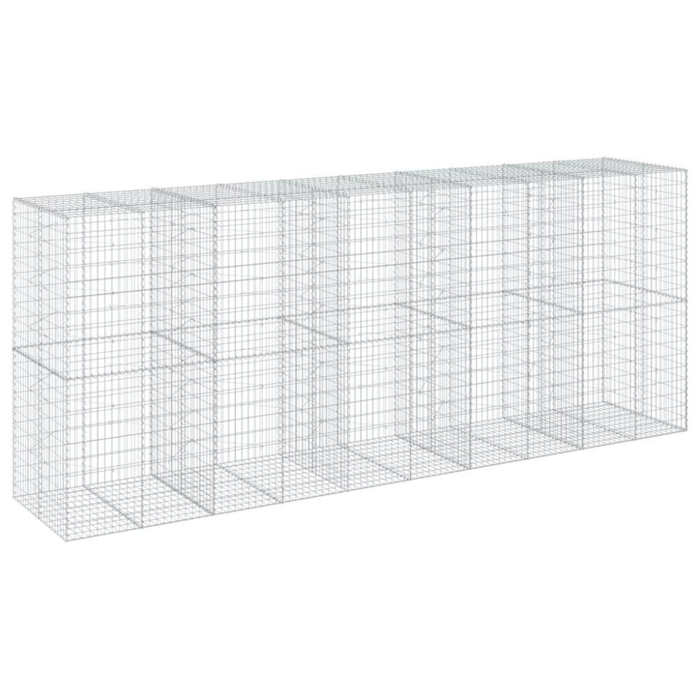vidaXL Συρματοκιβώτιο με Κάλυμμα 500x100x200εκ από Γαλβανισμένο Χάλυβα