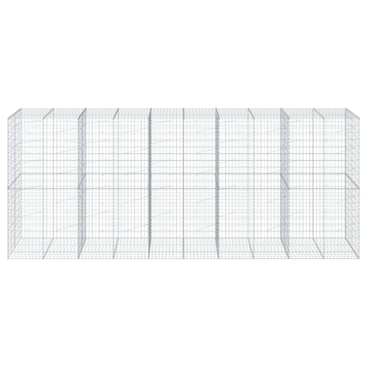 vidaXL Συρματοκιβώτιο με Κάλυμμα 500x100x200εκ από Γαλβανισμένο Χάλυβα