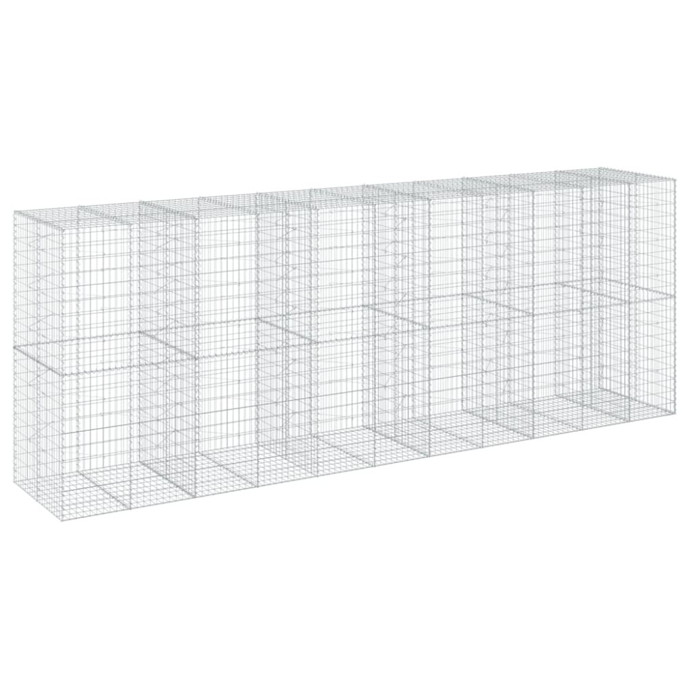 vidaXL Συρματοκιβώτιο με Κάλυμμα 550x100x200εκ από Γαλβανισμένο Χάλυβα