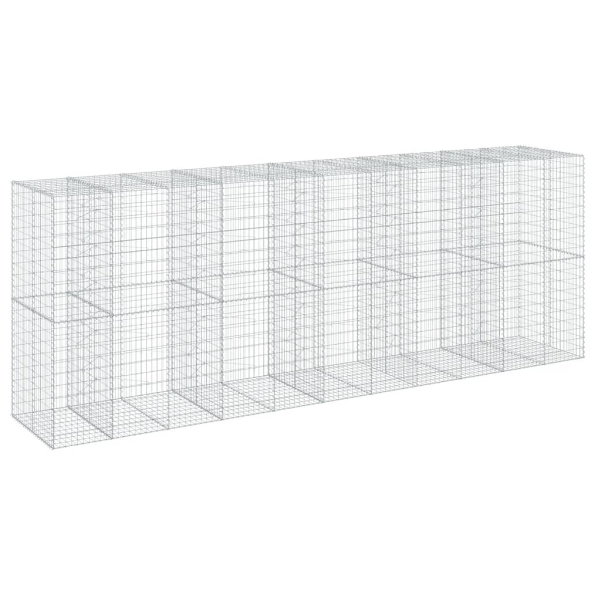 vidaXL Συρματοκιβώτιο με Κάλυμμα 550x100x200εκ από Γαλβανισμένο Χάλυβα