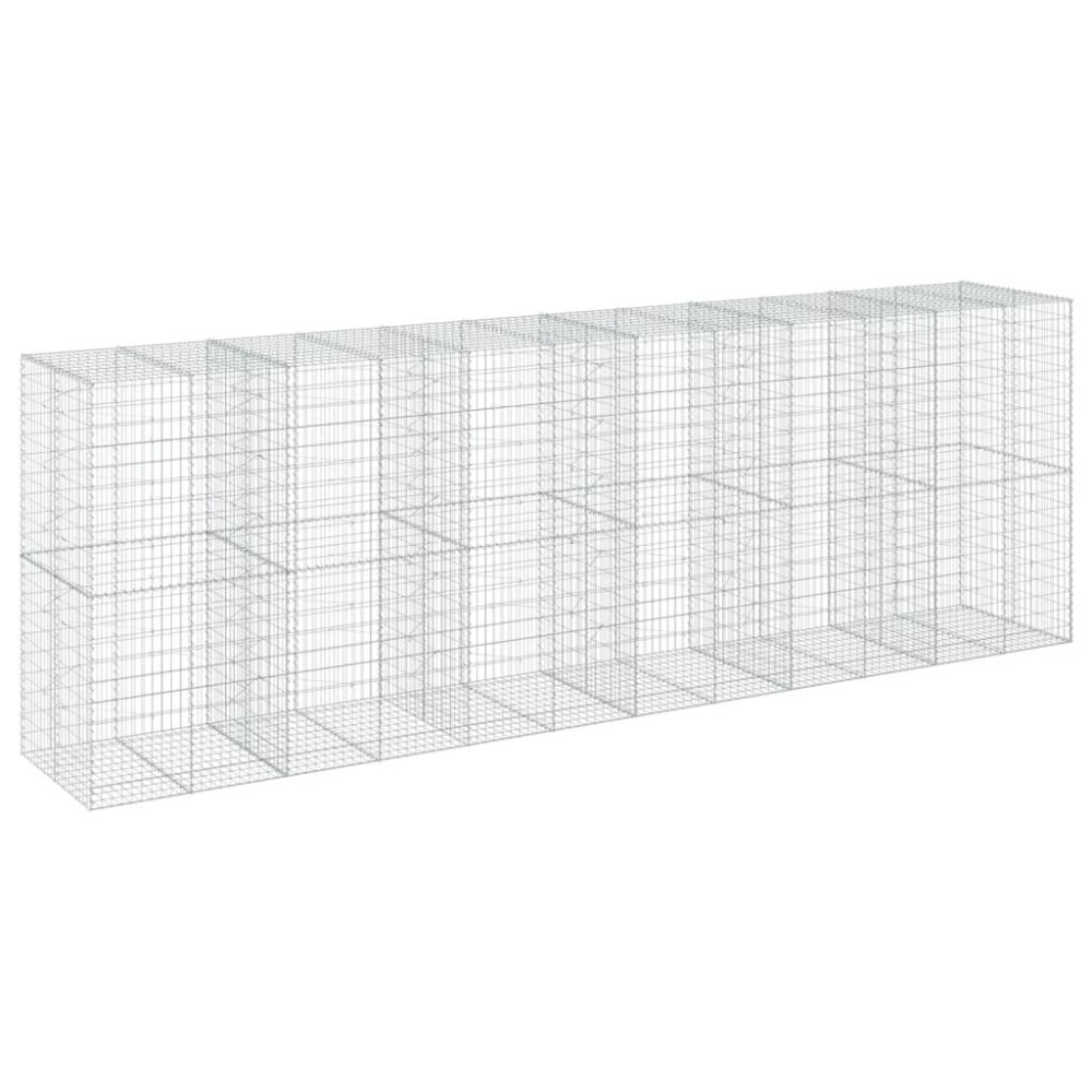 vidaXL Συρματοκιβώτιο με Κάλυμμα 600x100x200εκ από Γαλβανισμένο Χάλυβα