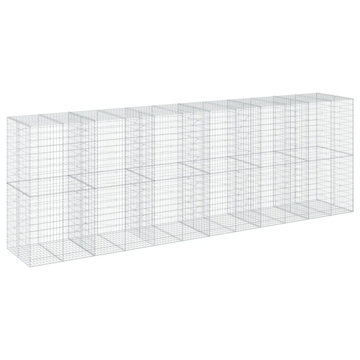 vidaXL Συρματοκιβώτιο με Κάλυμμα 600x100x200εκ από Γαλβανισμένο Χάλυβα