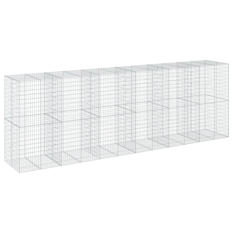 vidaXL Συρματοκιβώτιο με Κάλυμμα 600x100x200εκ από Γαλβανισμένο Χάλυβα