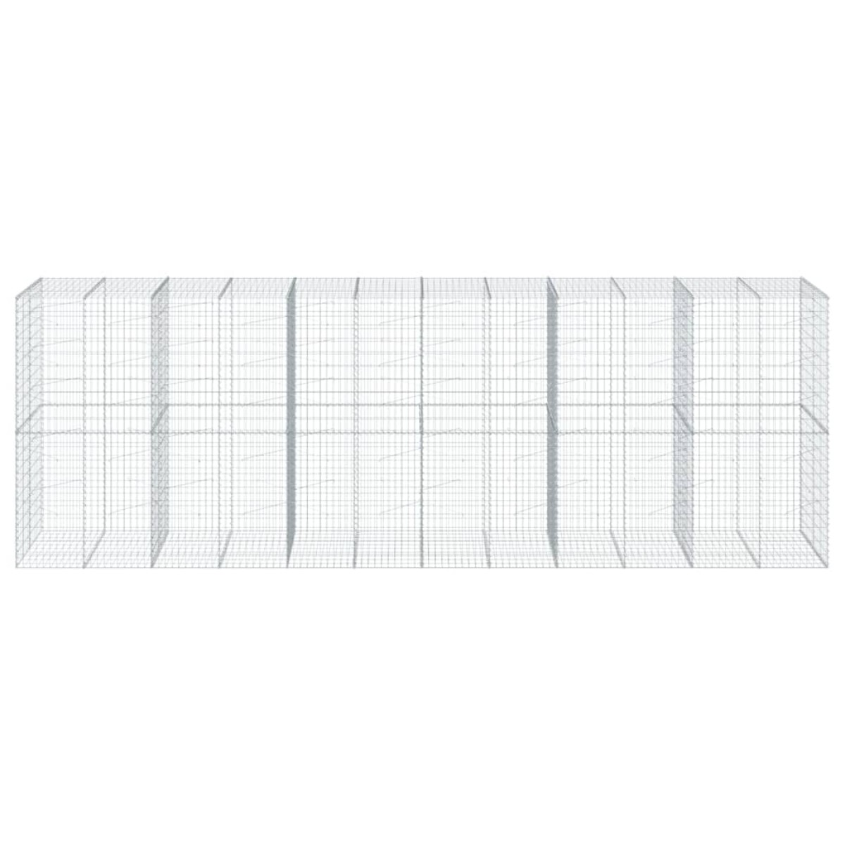 vidaXL Συρματοκιβώτιο με Κάλυμμα 600x100x200εκ από Γαλβανισμένο Χάλυβα