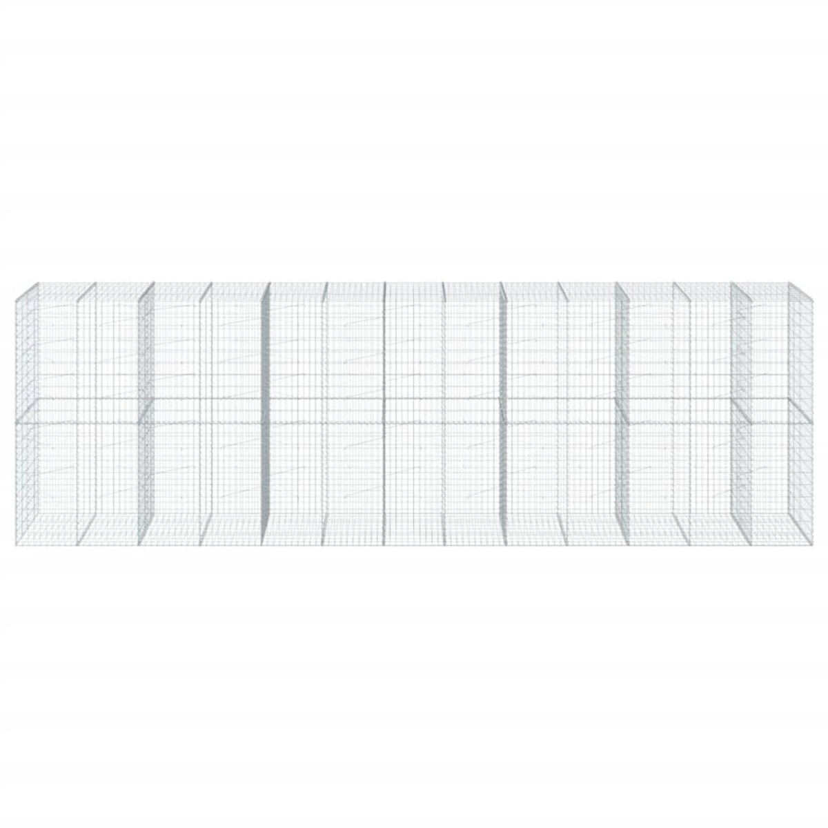 vidaXL Συρματοκιβώτιο με Κάλυμμα 650x100x200εκ από Γαλβανισμένο Χάλυβα