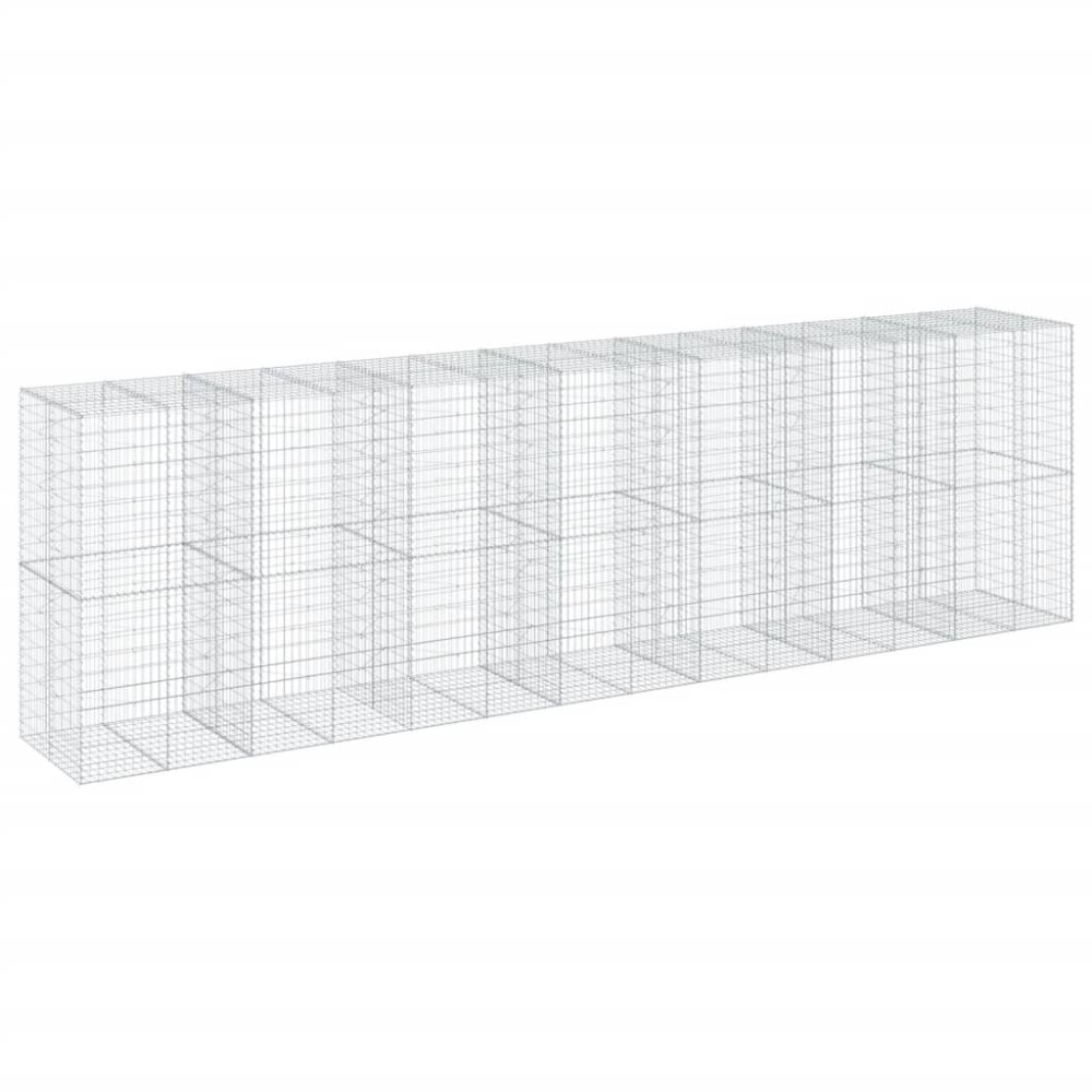 vidaXL Συρματοκιβώτιο με Κάλυμμα 700x100x200εκ από Γαλβανισμένο Χάλυβα