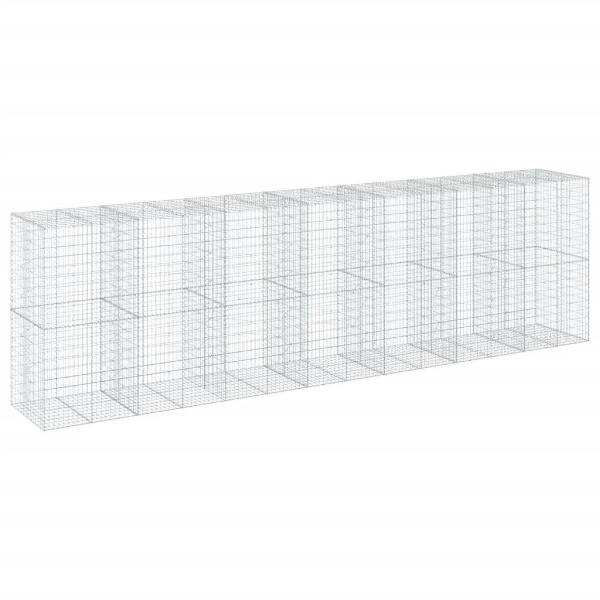 vidaXL Συρματοκιβώτιο με Κάλυμμα 700x100x200εκ από Γαλβανισμένο Χάλυβα